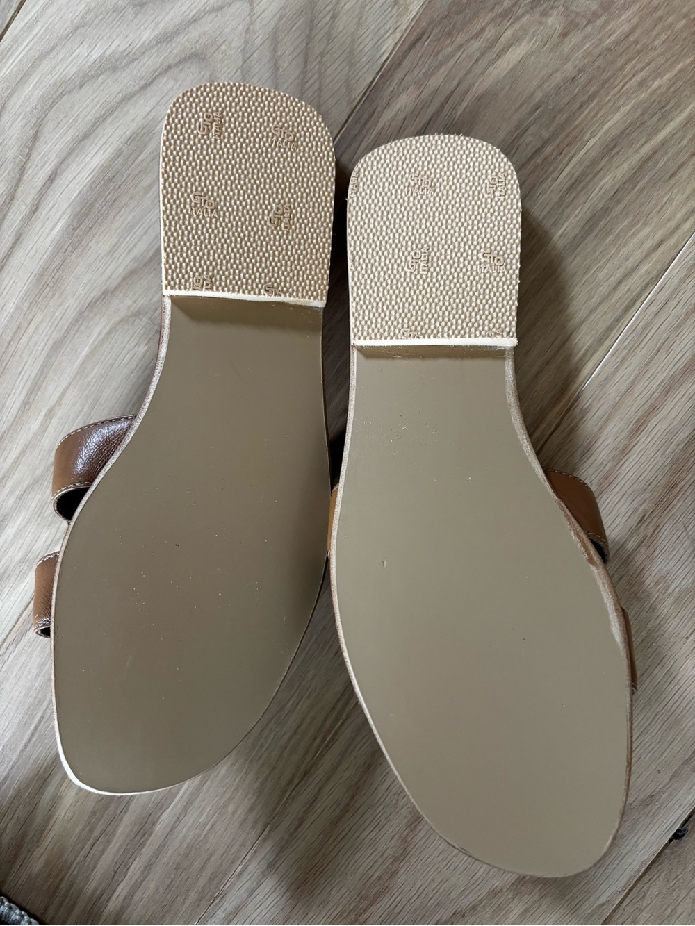 Hermes Tan Brown H-Cut Leather Slide Sandals - Picture 5 of 5